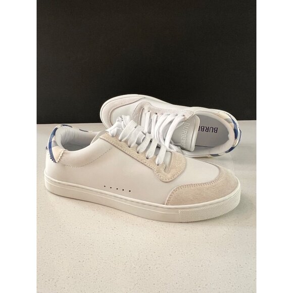 BURBERRY ROBIN WHITE LEATHER SNEAKERS SIZE 39 - Picture 1 of 12